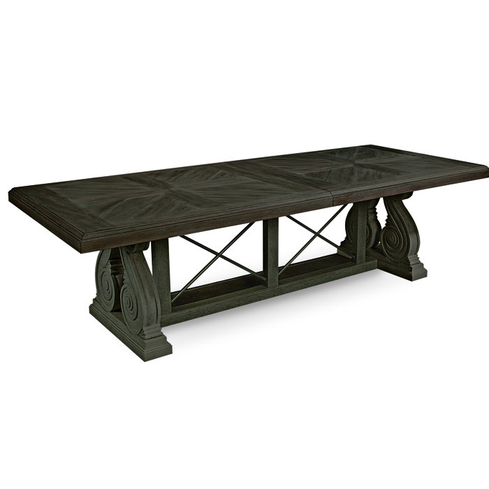 Traditional Neutrals Salvage Drop Leaf Trestle Dining Table Wayfair